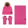 Зимние вечерние товары для мужчин и женщин, зимняя вязаная шапка, шапка, длинный шарф, перчатки с сенсорным экраном, комплект для взрослых, рождественские согревающие подарки C419