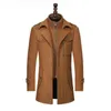 Men's Wool Blends Fashion Winter Mens Double Collar Thick Jacket Single Breasted Trench Coat Men Size M3Xl Brand Outdoor Warm Soft 231102