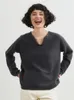 Kadın Sweaters O kadar çok mizaç! V yaka kazak çırıltı kazak dişi 100 saf dip gevşek artı boyutu