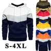 Hoodies voor heren 897504629 Heren Patchwork Mode Contrasterende kleur Lange mouw Street chic Met capuchon Losse fleece Lente Herfst Casual