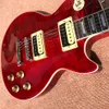 Tienda personalizada, hecha en China, guitarra eléctrica roja de alta calidad, diapasón de palisandro, herrajes cromados, envío gratis