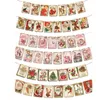 Christmas Decorations Merry Christmas Banner Decorations Pink Banner With 2 Rope 15 Flags Cute Kids Santa Claus Banner Cardboard Banner For Home 231102