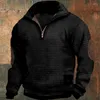 Sweat à capuche pour hommes, col montant à quatre carreaux, fermeture éclair, manches longues, décontracté, Patchwork, Streetwear, automne hiver