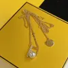 Luxe ontwerp van een alfabet ketting 18k gouden vergulde roestvrijstalen mode dames ketting hangers bruiloft sieraden accessoires groothandel boetiek sieraden -b