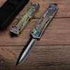 Specialerbjudande Guldhandtag Auto Tactical Knife 440C 58HRC Black Two-Tone Blade 4 Alternativ Modeller EDC Pocket Knife Gift Knives med nylonpåse Xmas gåva