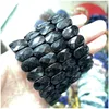 Strand Natural Stone Elastic Armband Green Dongling Tiger Eye Crystal Handgjorda Energy Gem Healing Men's and Women's Soul Jewelry