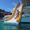 Corrediça inflável personalizada para jogos ao ar livre, iate de água, equipamento comercial divertido, doca de ar para barco8