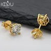 Stud Iogou Classic 925 Sterling Silver Diamond Earrings for Women 05CT20CT D Color Mossanite Gems Wedding Jewellery 231101