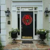 Decorações de natal guirlanda de natal 40cm guirlanda de natal vermelha para porta da frente janela de ouro porta de parede decorações de natal ornamento 231101