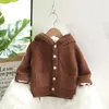 Cardigan Autumn and Winter Clothing Girls Thick Hooded and Wool Sweater Pockets Baby Girls and Childrens Cardigan 231102