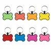 Dog Tag Keychains Creative Bone-Shaped DIY Food Grade Silicone Pet ID Card Pet Tags Keyring Keychain