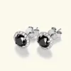 Stud 925 Sterling Silver 051 Black Round Bag Earrings Fashion Trend Temperament Design Light Luxury Niche Women 231101