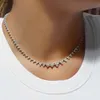 VANA Fine Jewellery 925 Sterling Silver Necklaces Big Cz Cubic Zirconia Tennis Chain Simulated Diamond Pendants Necklace Jewelry