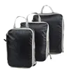 Lagringslådor BINSKOMPRESSIBLE PACKING CUBES Foldbar Vattentät Travel Storage Bag Suitcase Nylon Portable med handväska Bagagarrangör 230331