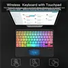 172 Teclado Sem Fio E Mouse Combo RGB Retroiluminado Bluetooth 5.1 Teclado Mouse Conjunto Com Touchpad - Preto