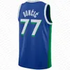 Mens Youth Luka Doncic Kyrie Irving Basketball Jerseys Dirk Nowitzki City 77 11 Blue Kids Black Edition Jersey Green 2023 2024