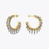 Stud ENFASHION Punk Circle Loop Earring Stainless Steel Hoop Earrings For Women Gold Color Brincos Feminino Fashion Jewelry E211304 231101