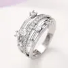 Wedding Rings Huitan Modern Fashion Women Ly-designed Bands Accessories Metal Silver Color Female Finger Trendy Jewelry