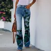 Kvinnors jeans 2023 Flower 3D Printed Artificial Y2K S Street Casual Pencil Pants Plus Size Ben Wide 231102