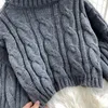 Kobiety swetry moda jesień dwuczęściowy krótki kobiecki spódnica z długim rękawem Sweter pullovers dna retro mini WZ1657