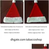 Julekorationer Santa Hat Deluxe Party Plush Hats Röd Vit Tjock Coral Veet för Kid ADT Barn Män kvinnor DROPEL SEVERY HEM DH36J