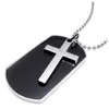 Ketten Schmuck Herren Damen Halskette Military Cross Marker Army Style Dog Tag Anhänger mit 68cm Kette