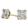 Medboo Moissanite Vvs1 d 2ct Studs Princesa Corte Diamante Ouro Rosa