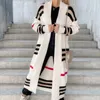 Women's Sweaters 2023 Spring Knitted Cardigan Women Striped Patchwork Autumn Winter Elegant Long Outerwear Maxi Y2k Sweater Coat Soft Jacket 231101