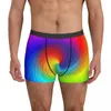 Sous-vêtements Rainbow Swirls Art Sous-vêtements Coloré Tie Dye Pouch Boxershorts Imprimé Boxer Brief Respirant Hommes Culottes Grande Taille 2XL