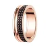 Pierścionki zaręczynowe dla kobiet miłość pierścionek męska biżuteria kobieta grozgrain do podwójnego koła luksusowa biżuteria srebrne pierścienie