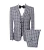 Costumes pour hommes costume de Style britannique 3 pièces (manteau pantalon gilet) hommes Blazer/2023 haute qualité Plaid imprimé mince 2 ensembles