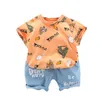 Vêtements Ensemble Baby Boys's's Summer Suit à manches courtes 2023 Handsoms's Children's's Two-On Deux pièces de style occidental