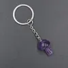 Keychains Lanyards Mini Mushroom Statue Key Rings Chains Natural Stone Carved Charms Healing Crystal Keyrings for Women Men 231101