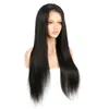 Brazilian Straight Human Hair 13x4 Transparent Lace Frontal Wigs Pre Plucked with Natural Hairline