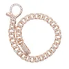 Bracelet chaîne cubaine en or Rose, élégant, Hip Hop pavé, zircone cubique, cadeau de fête pour femmes, bijoux en gros