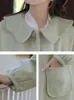 Manteau en mélange de laine pour femmes, vêtements Kawaii S3XL, col Peter Pan, doux, Design d'hiver pour fille, coupe-vent, Hipsters Kpop, esthétique Vintage 231101