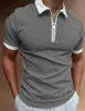 Men's Polos zipper Top Grade Fashion Designer Brand Simple Mens Polo Shirt Trendy With Short Sleave Stripped Casual Tops Men Clothes