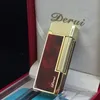 Lighters 2023 DERUI Business Lighter Grinding Wheel Cigarette Lighter Metal Butane Gas PING Bright Sound No Gas with Box for Men's Gifts