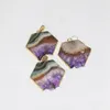 Gioielli di moda Naturale fetta Viola Cristallo Quarzo collana pendente maschile lastra grezza geode druzy ametiste ciondolo in pietra donne 201012393