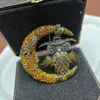 Pins Brooches Gift vintage style European and American medieval vintage Owl Moon art alloy French brooch 231101