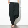 Men's Pants Harem Cotton Linen Loose Male Casual Solid Color Trousers Chinese Style Plus Size Sweatpants