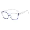 2023 nowe anty-niebieskie kocie oko oprawki do okularów w stylu retro płaskie lustro europa i stany zjednoczone przezroczysta fala transgraniczna ramka do okularów