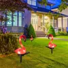 Flamant rose LED lampes à gazon lampe de jardin lumières solaires extérieures décor d'oiseau pieu paysage décoration éclairage de nuit