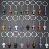 Keychains Lanyards Mini Mushroom Statue Key Rings Chains Natural Stone Carved Charms Healing Crystal Keyrings for Women Men 231101