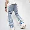 Jeans da uomo Combhasaki Uomo Y2K Vintage Casual Moda Sfilacciati Pantaloni lunghi in denim strappato Primavera Autunno Pantaloni dritti larghi con tasche