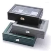 Watch Boxes 8 2 Slot PU Leather Box Stand With Mirror Lock Jewelry Display Case Protable Travel Holder Organizer Storage