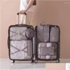 Bolsas de almacenamiento Bolsas de almacenamiento Cubos de embalaje Organizador de viaje Bolsa de siete piezas Acabado de ropa interior Maleta de ropa impermeable Drop Del Dhode