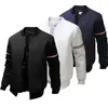 Chaquetas para hombre Uniforme de béisbol de manga larga Estilo casual Chaqueta a prueba de viento Malla Cuello alto Moda Bombardero delgado