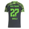 Qqq8 23 24 Maillot de football Wolfsburg 2023 2024 Accueil Ginczek Steffen Chemises Roussillon Mehmedi Mbabu Brooks Arnold Weghorst Football