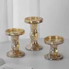 Titulares de velas Ins vidro Candlestick Decoração Acessórios de decoração Mariage Table et salle titular transparente peças centrais